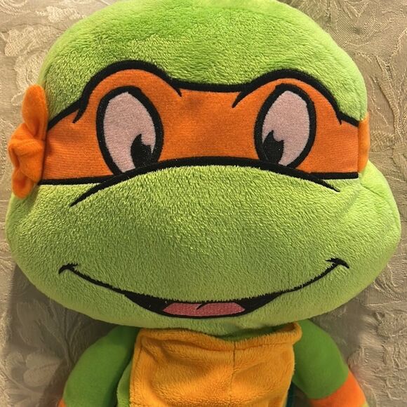 Teenage Mutant Ninja Turtle Michaelangelo 18” Plush Seat Pet. Seat Belt Buddy - Picture 2 of 7